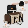 Galate Foldable Pet Carrier, Airline-Friendly Soft Cat Travel Bag, M, Brown view 3