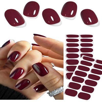 Wahrshei 30 UV-Curing Angola Red Gel Nail Wraps