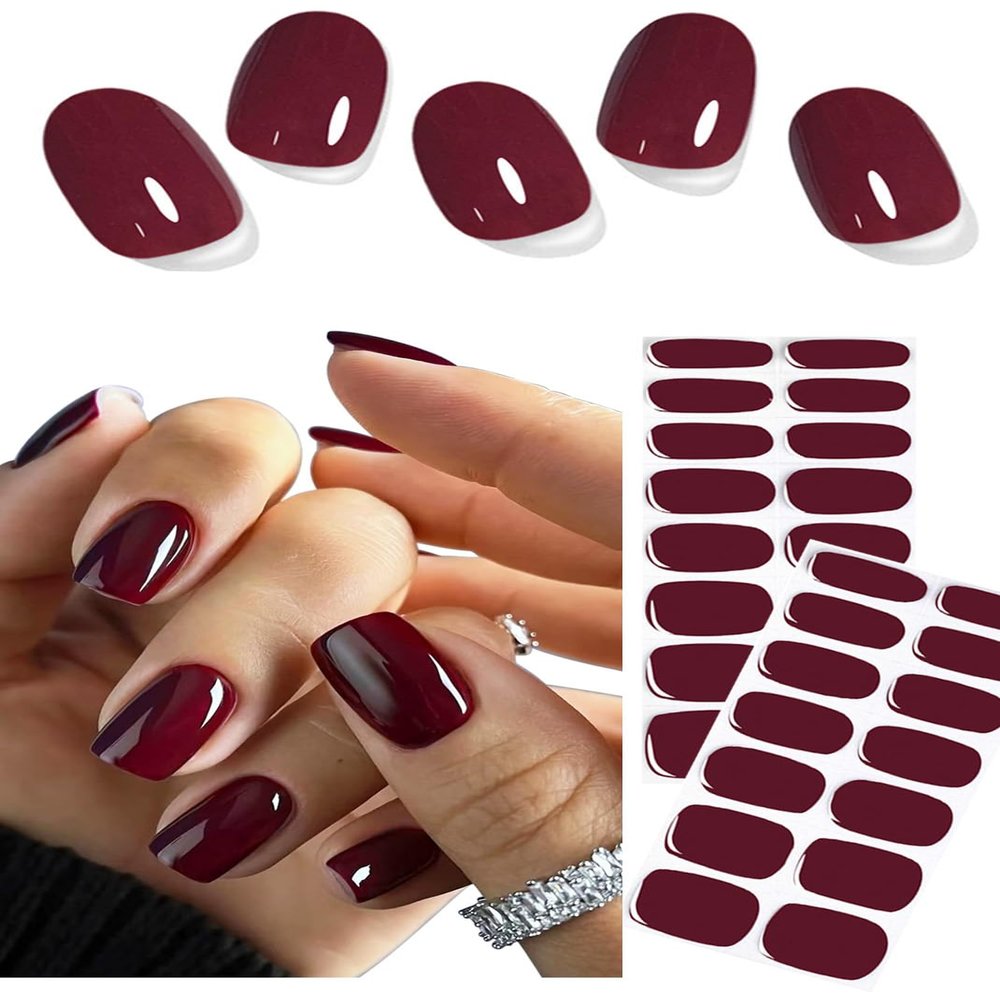 Wahrshei 30 UV-Curing Angola Red Gel Nail Wraps