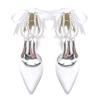 EICOFF Women's Pointed-Toe Stiletto Heels with Pearl Ankle Strap, Satin Bridal Pumps, Ivory, EU 40 view 4