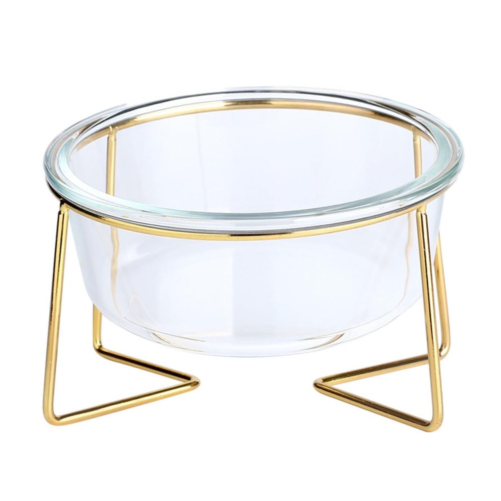 Elevated Glass Dog Bowl with Angled Design, 800 ml, 1 Pc