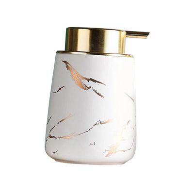 VICASKY 400 ml Ceramic Pump Bottle, White