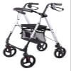 Upright Rollator Walker with Seat, Lightweight Folding 4-Wheel Aluminum Walker with Hand Brakes view 1