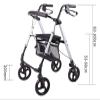 Upright Rollator Walker with Seat, Lightweight Folding 4-Wheel Aluminum Walker with Hand Brakes view 2