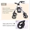 Upright Rollator Walker with Seat, Lightweight Folding 4-Wheel Aluminum Walker with Hand Brakes view 4