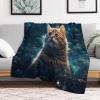 Cute Cat Flannel Throw Blanket, Soft Picnic Rug for Bedroom, Sofa and Outdoor Use, 130 × 150 cm view 2