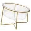 UPKOCH Glass Bowl for Cats and Dogs, Raised Slanted Design, Glass and Iron, Random Style view 1
