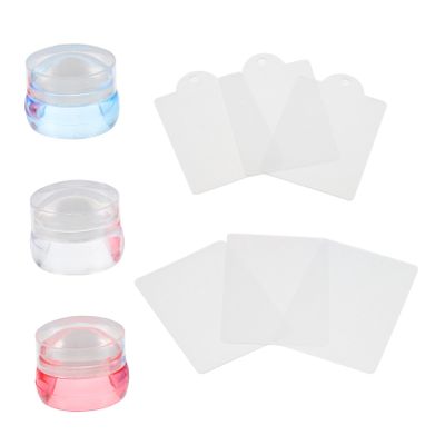 DEARMAMY 3-Piece Nail Art Stamping Set with Stamp Heads and Plates for DIY Manicures, Precise for Curved Nails