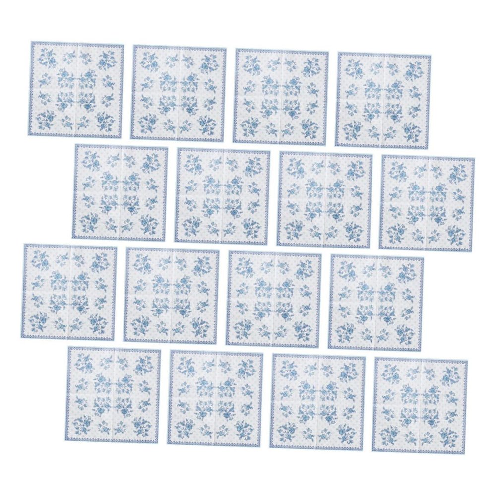 Decorative Floral Paper Napkins, Pack of 5, Blue