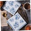 Decorative Floral Paper Napkins, Pack of 5, Blue view 4