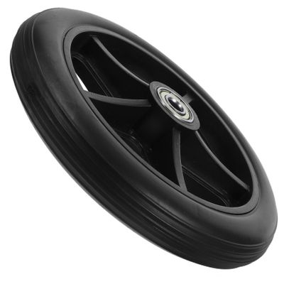 6-Inch Rubber Wheelchair Front Wheel with Axle, Black Replacement Wheel