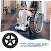 6-Inch Rubber Wheelchair Front Wheel with Axle, Black Replacement Wheel view 3