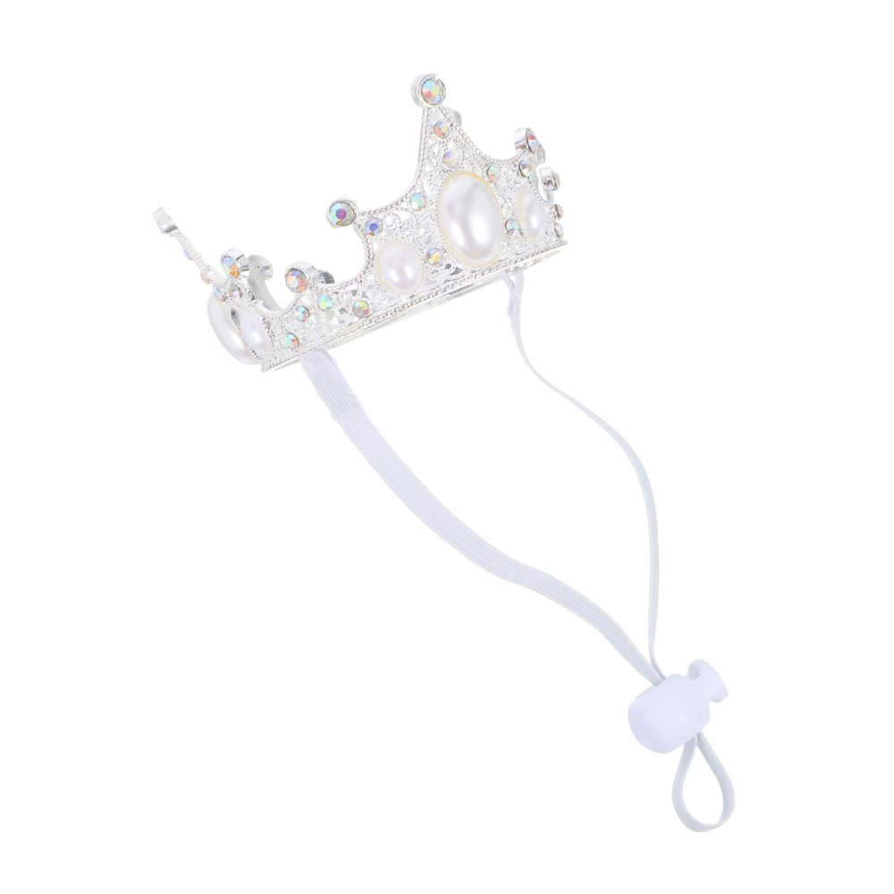 COLLBATH Shiny Silver Pet Crown with Adjustable Headband