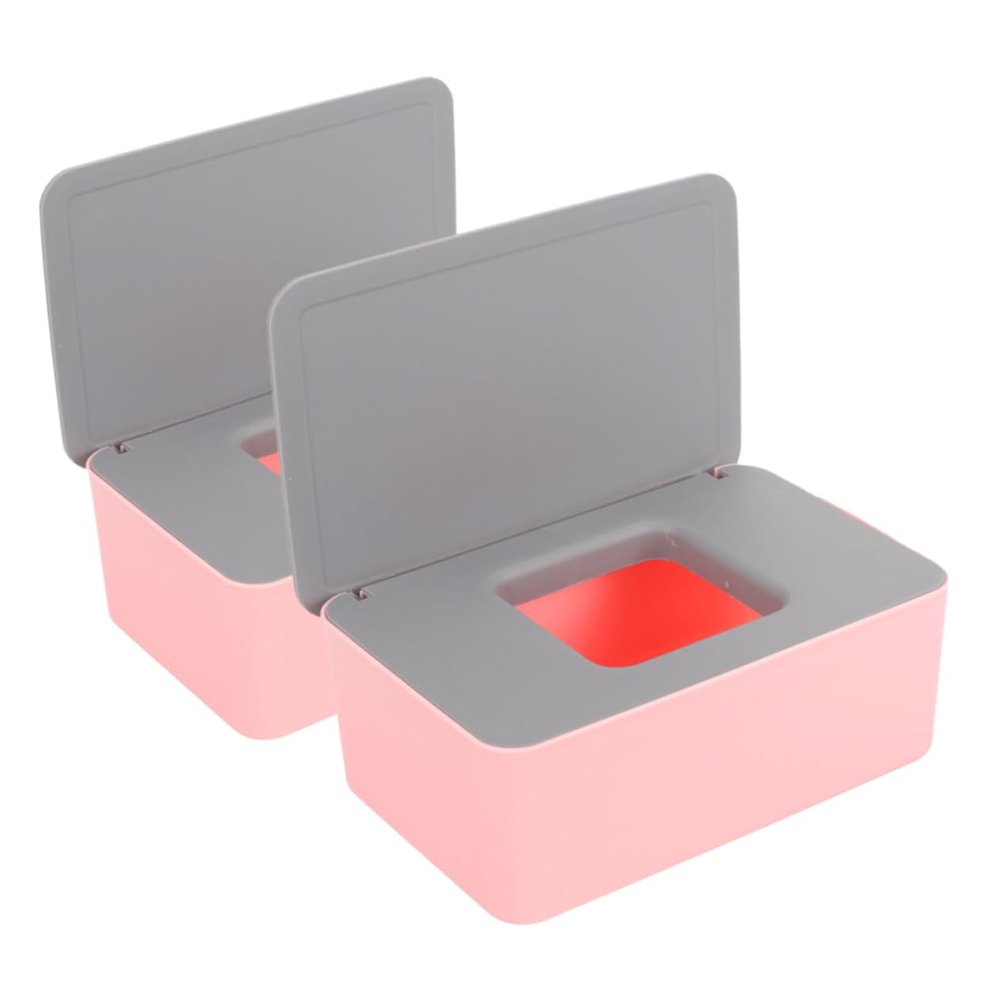 2-Pack Portable PP Baby Wipe Cases, Pink
