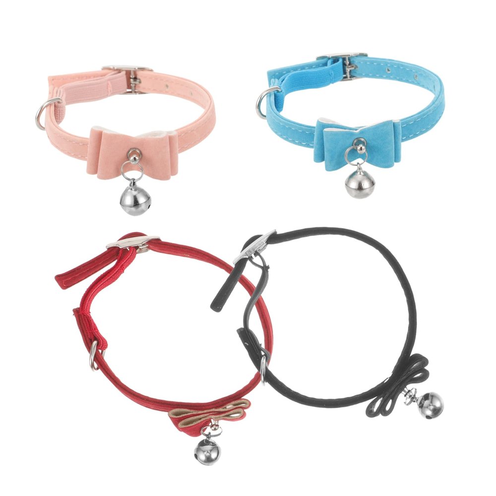 VERDANVERSE Adjustable Pet Collars with Bells - 4 Pieces