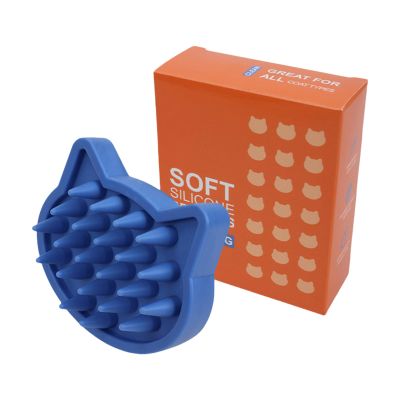 Pet Bath and Grooming Brush with Soft Silicone Bristles