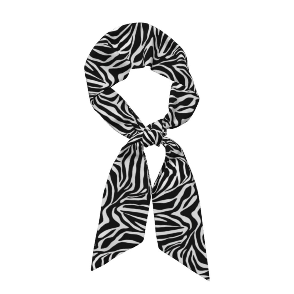 Women's Zebra-Stripe Satin Hair Scarf