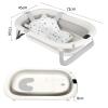 Foldable Baby Bathtub with Non-Slip Cushion, Gray, 43 x 71 x 18.5 cm view 4