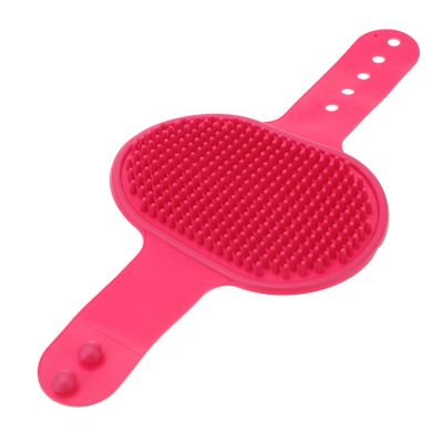 Adjustable Rubber Massage Brush for Dogs, Pink