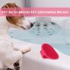 Adjustable Rubber Massage Brush for Dogs, Pink view 3