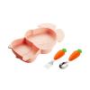 Home Cartoon Rabbit Silicone Suction Plate, Divided Plate, Fork, Spoon, Carrot [Fork] view 3