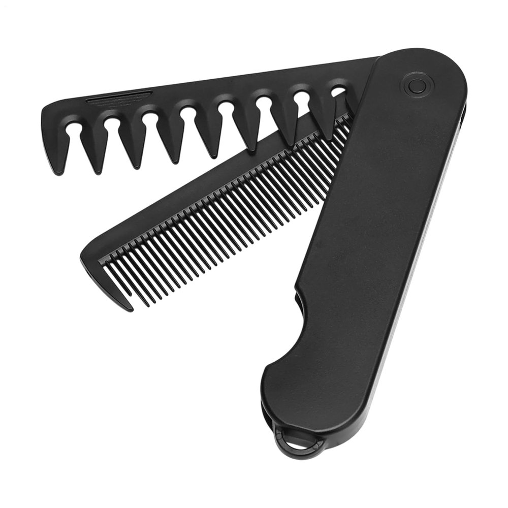 Folding Travel Hair Comb for Men, 2-in-1 Antistatic Portable Grooming