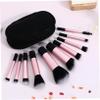 10-Piece Small Makeup Brush Set with Travel Case view 4