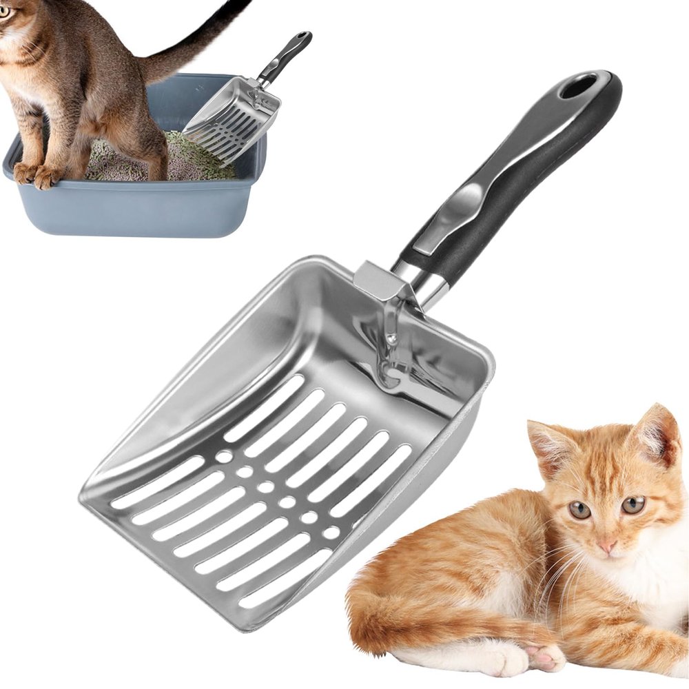 Cat Litter Scoop – Stainless Steel Sifter with Deep Scoop