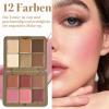 12-Color Concealer & Blush Palette, 2-in-1 Matte Cream Blush and Concealer Palette, Long-Lasting, Smudge-Resistant, Natural-Looking, Blendable, Matte Finish Face Makeup Palette view 3