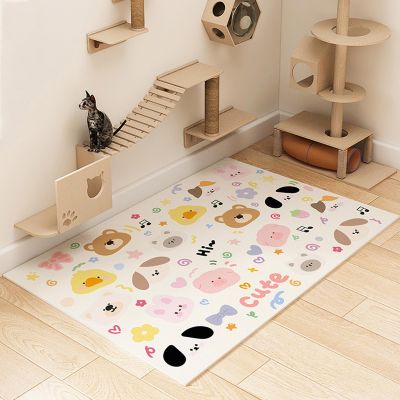 DUYULIANG Waterproof Pet Feeding Mat, Non-Slip Dog & Cat Floor Mat, 4 mm Thick, 100 x 200 cm