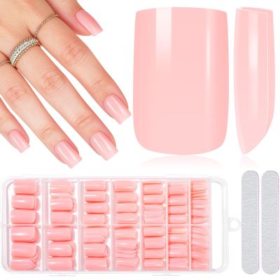 MELLIEX 280-Piece Medium Square Nude Press-On Nails, 14 Sizes