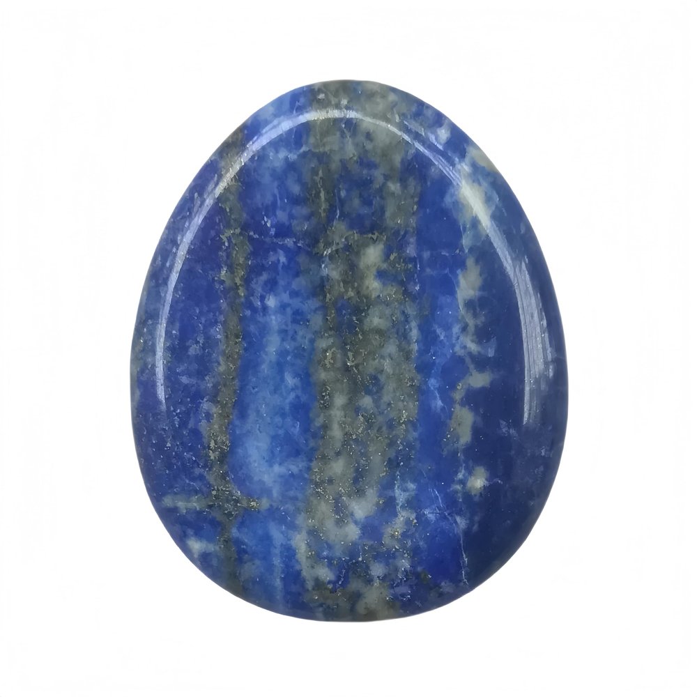 Afucats Natural Lapis Lazuli Crystal Thumb Stone, Water Drop Shape, 4.9 x 4.9 cm