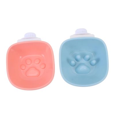 CIYODO 2-Pack Slanted Slow-Feeder Dog Bowls with Hanging Design and Anti-Tip Protection