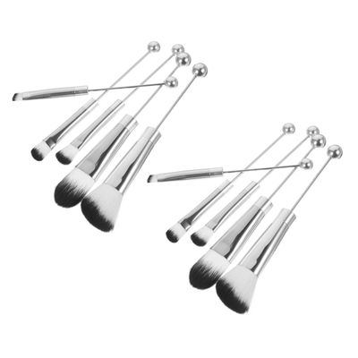 Makeup Brush Set with Metal Handles, 5 Pieces, for Blush and Powder