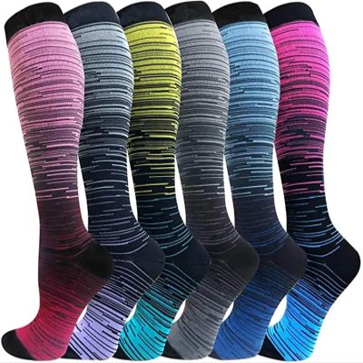 RRYPBOVG Men's Compression Socks for Running, Soccer, Leggings, Unisex Adults, Red, Edition Network (MIX006-74, S–M)