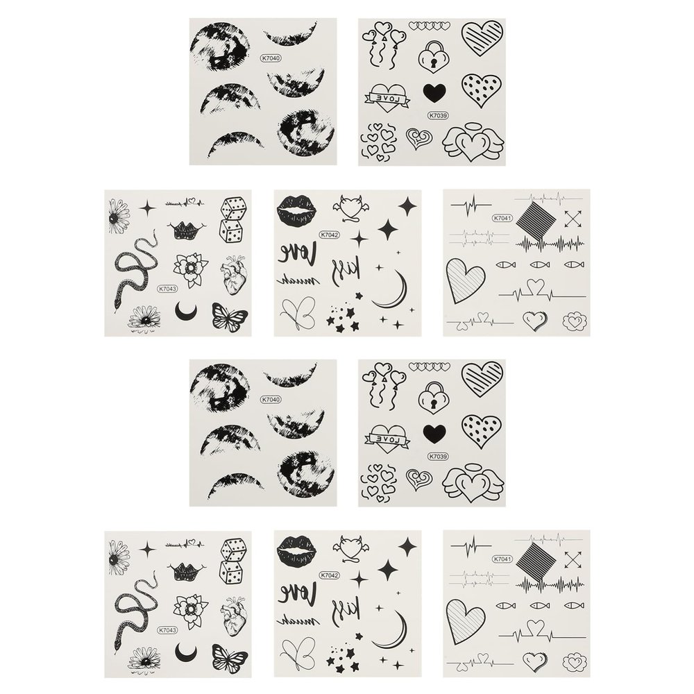 Halloween Temporary Body Stickers, 10-Piece PVC Set