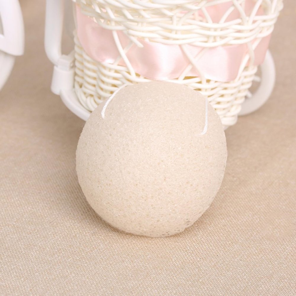 White Konjac Facial Cleansing Sponge, Gentle Exfoliation