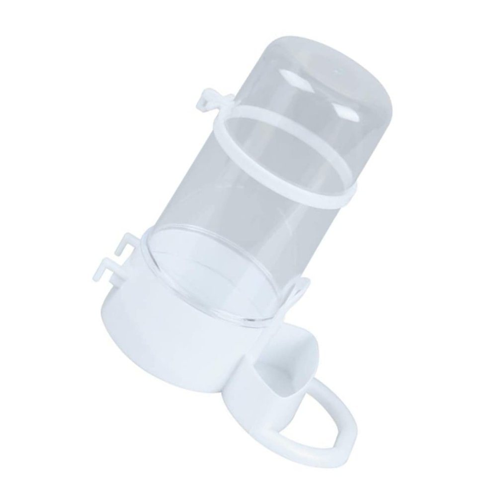TOYANDONA Automatic Hamster Feeder, Plastic, Ample Capacity, White Design, Transparent Food Container for Rabbits and Small Cats