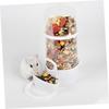 TOYANDONA Automatic Hamster Feeder, Plastic, Ample Capacity, White Design, Transparent Food Container for Rabbits and Small Cats view 4