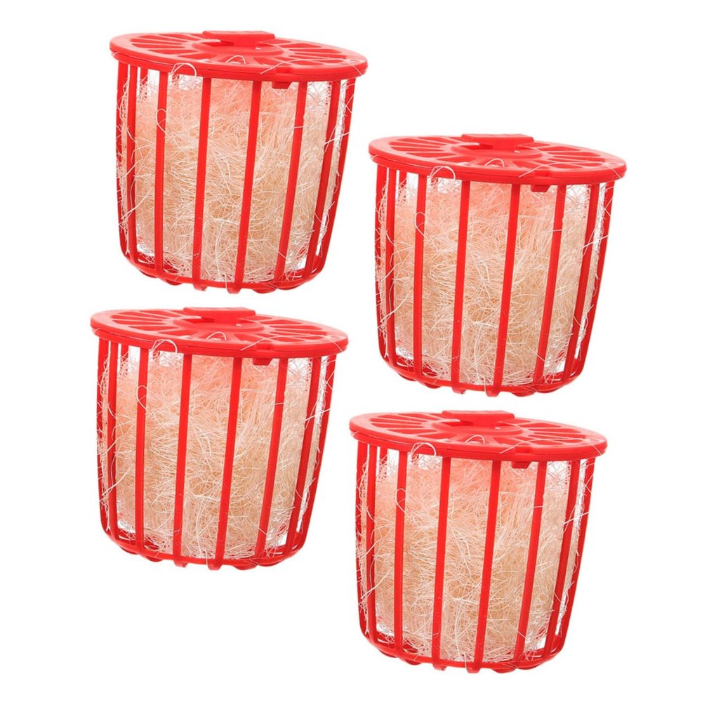 BESTonZON Parrot Nesting Aid for Birds - Washable Plastic and Jute, 4 Pieces