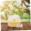 Toddmomy Transparent PP Hamster Travel Carrier, Yellow view 4
