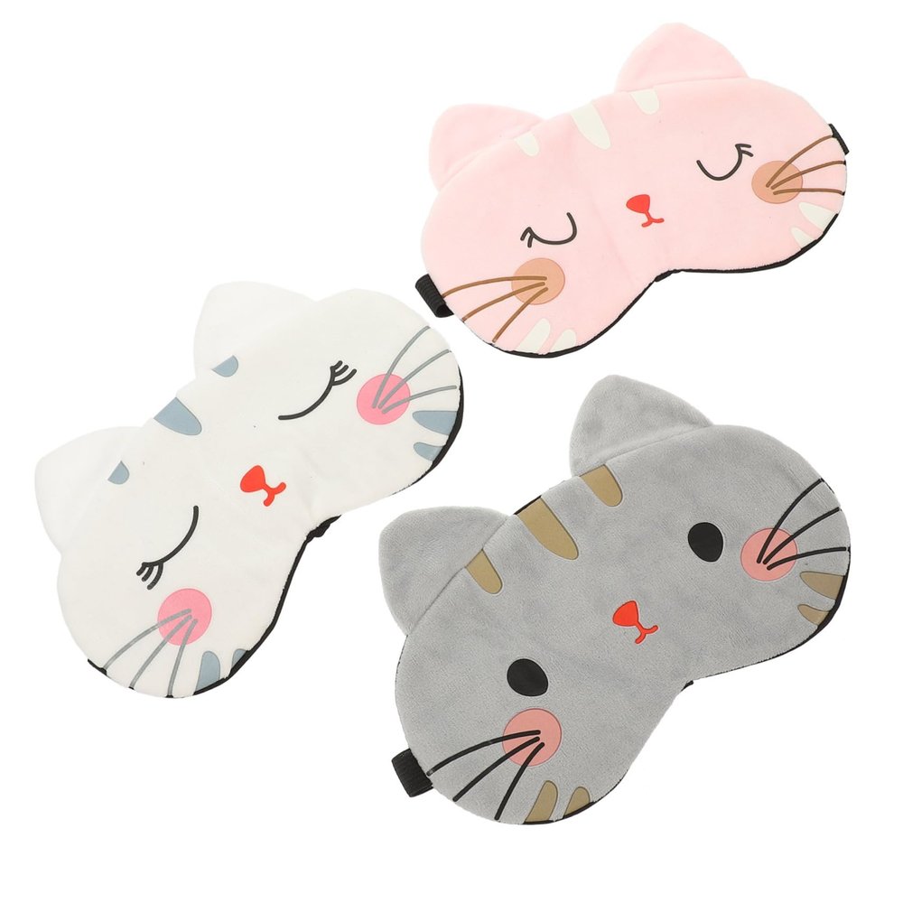 PACKOVE 3-Piece Cartoon Sleep Mask Set for Women and Men