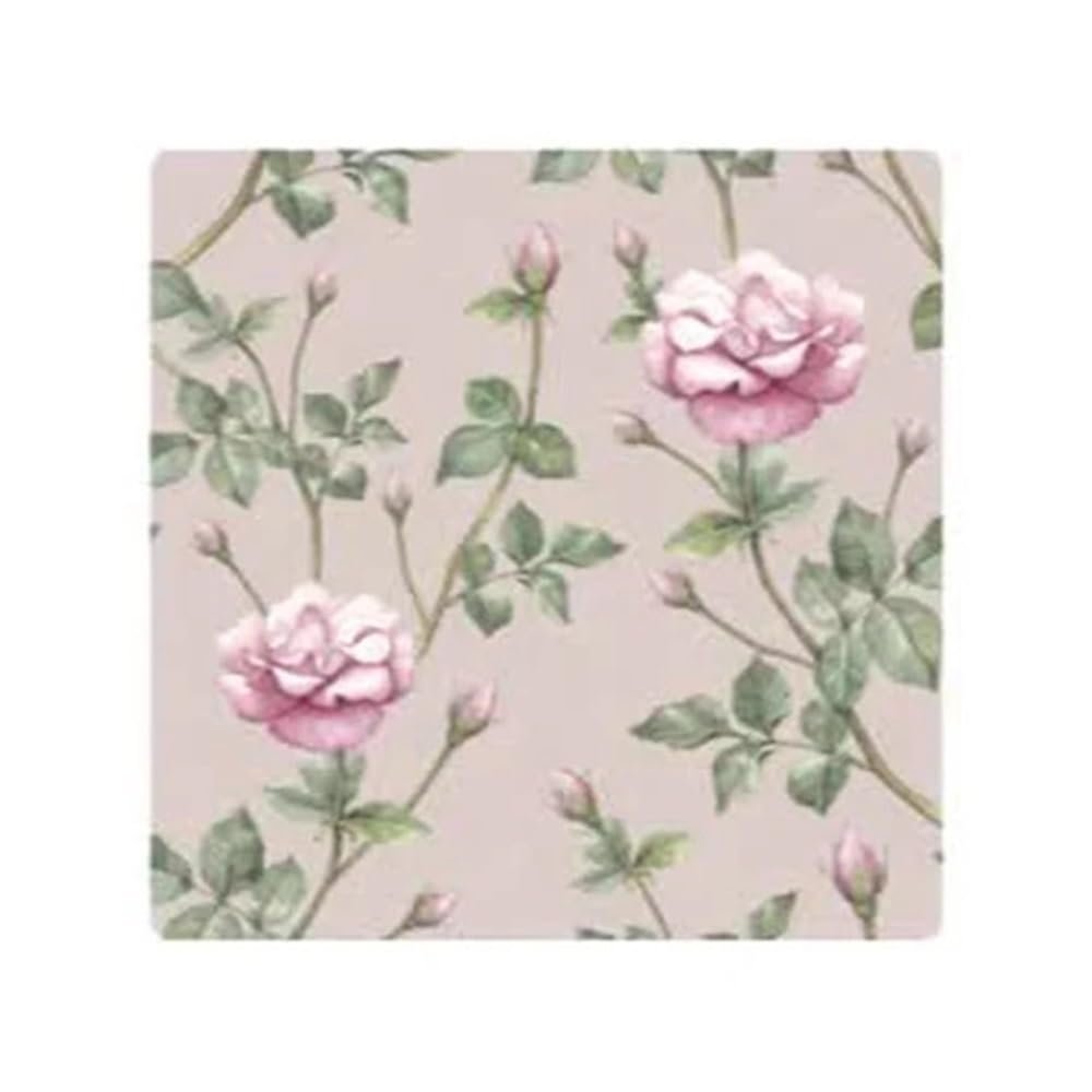 Floral-Pattern Glasses Cleaning Cloths, Pink, Iris, Begonia, Daisy, Suede, 15 x 15 cm, for Glasses, Lenses, Phones and Screens, Red, 2-Pack
