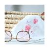 Floral-Pattern Glasses Cleaning Cloths, Pink, Iris, Begonia, Daisy, Suede, 15 x 15 cm, for Glasses, Lenses, Phones and Screens, Red, 2-Pack view 3