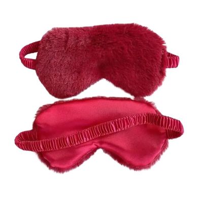 Sleep Mask, Soft Plush Cloud Eye Cover, Red