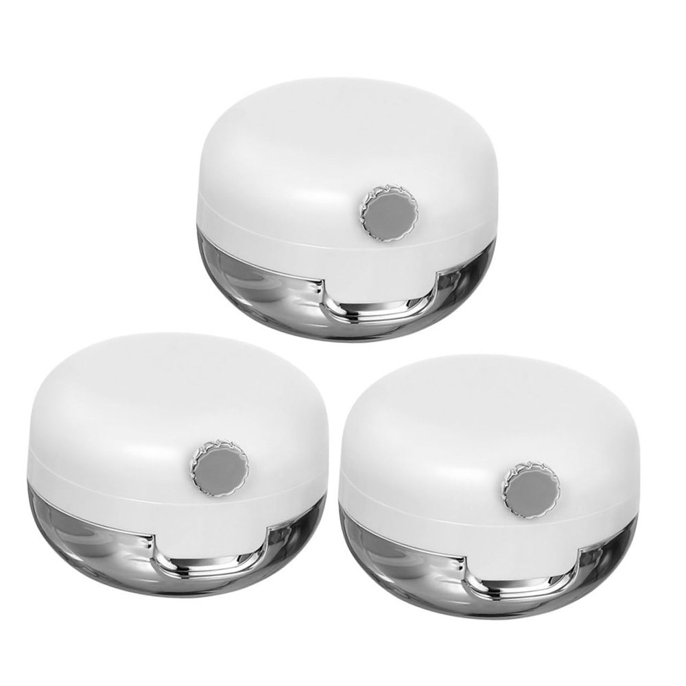 3 Makeup Containers with Mirrors, Plastic Cosmetic Jars for Lip Care