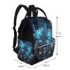 FZQVSLCM Diaper Backpack for Women, Large Capacity, Blue Butterfly and Moon view 2