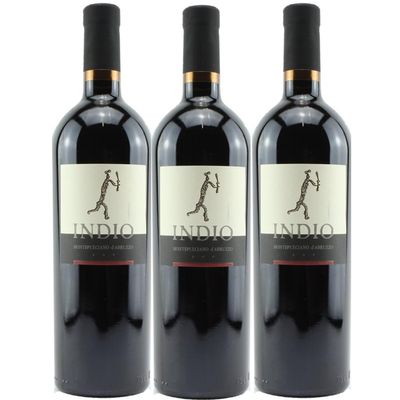 Bove Indio Montepulciano d'Abruzzo Dry Red Wine, Italy, incl. FineWert E-Book (3 x 0.75 L)