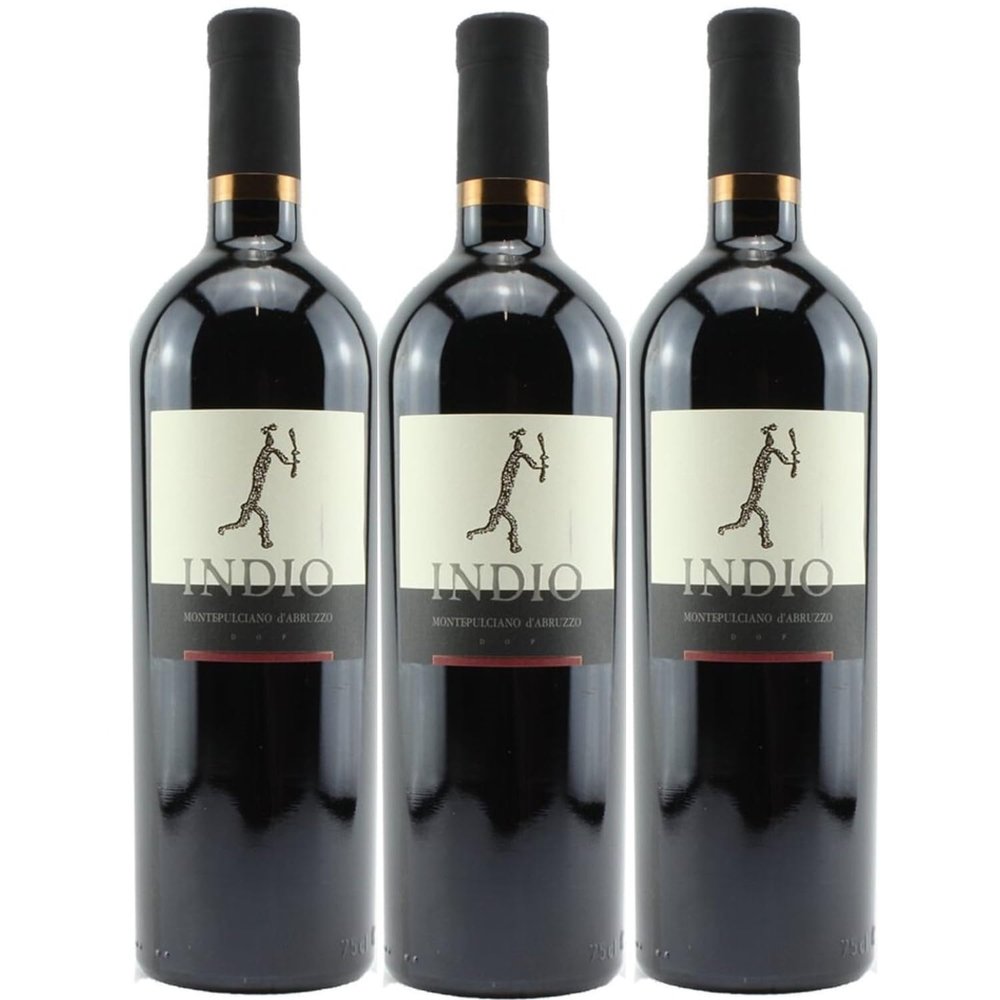 Bove Indio Montepulciano d'Abruzzo Dry Red Wine, Italy, incl. FineWert E-Book (3 x 0.75 L)