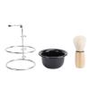 Men’s Shaving Brush Set with Bowl and Stainless Steel Stand view 2